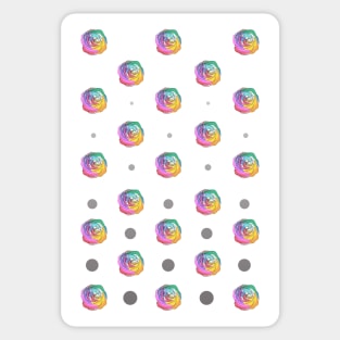 Rainbow Rose and Dots Sticker